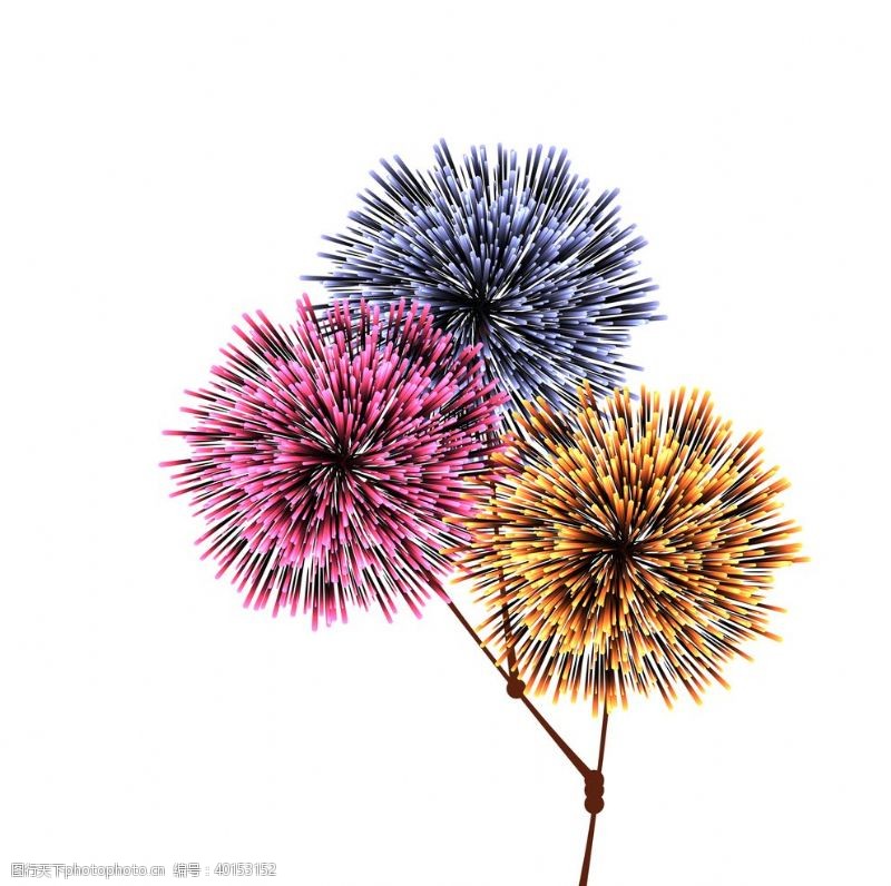 风景漫画电商装饰花球元素图片