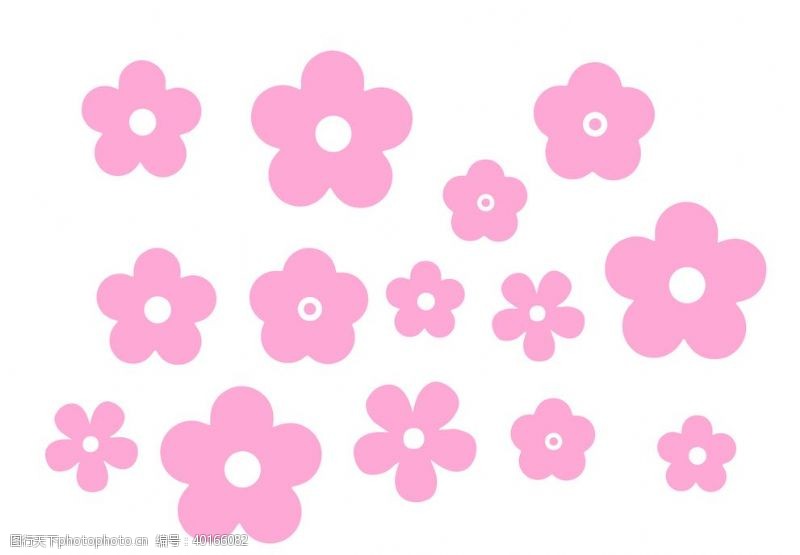 psd素材粉红花朵图片