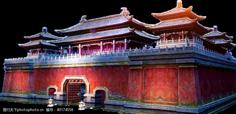 中式复古古建筑元素图片