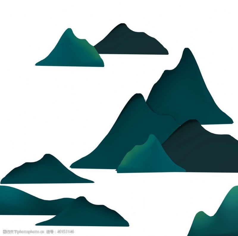 卡通山川山脉元素图片