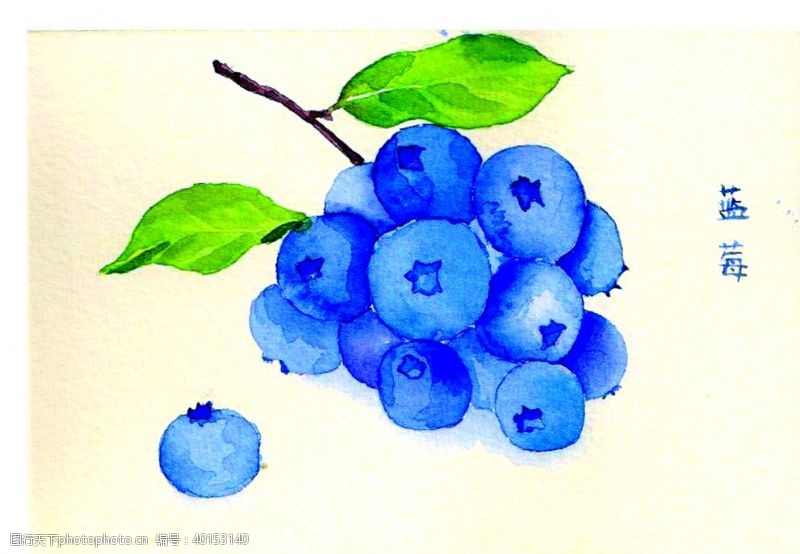 风景漫画蓝莓手绘图片