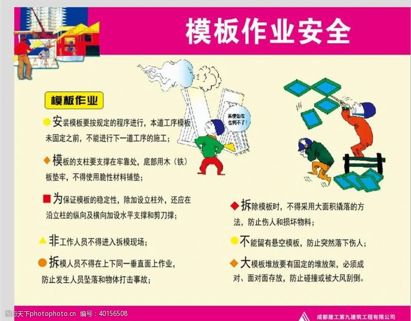 工业生产模板作业安全图片