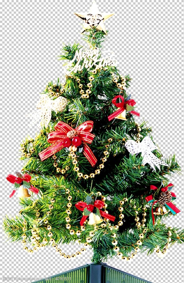 花体英文圣诞树素材图片