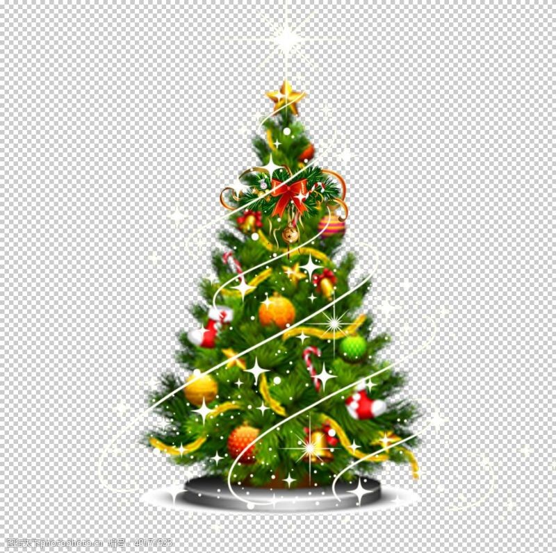 英文字体圣诞树素材图片