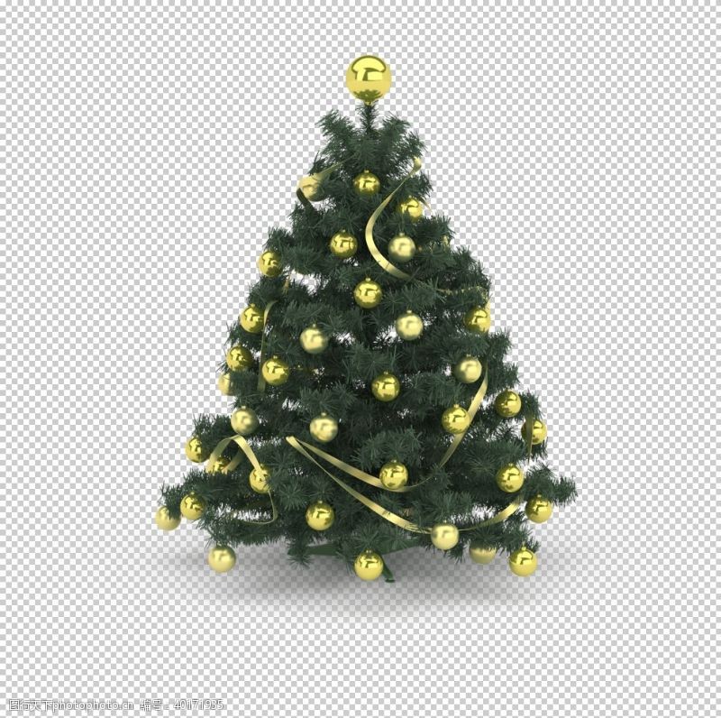 花体英文圣诞树素材图片