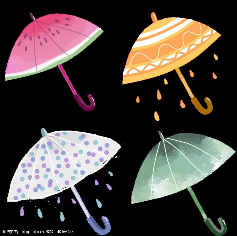 樱花标签设计手绘伞素材图片