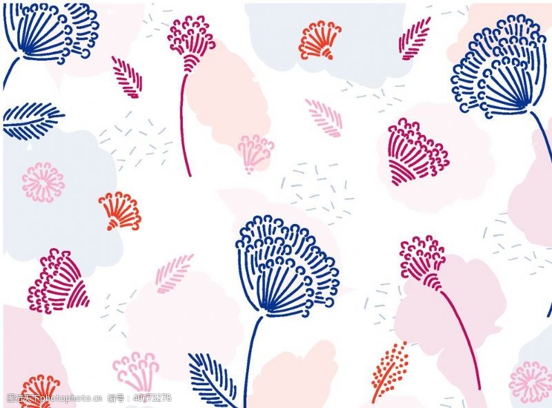 花卉布纹水彩花卉背景图片