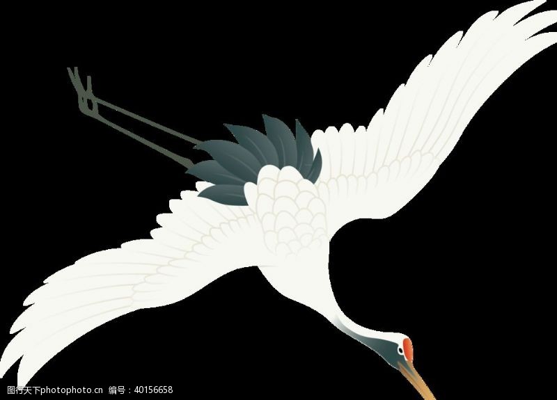 牡丹节水墨中国风仙鹤图片