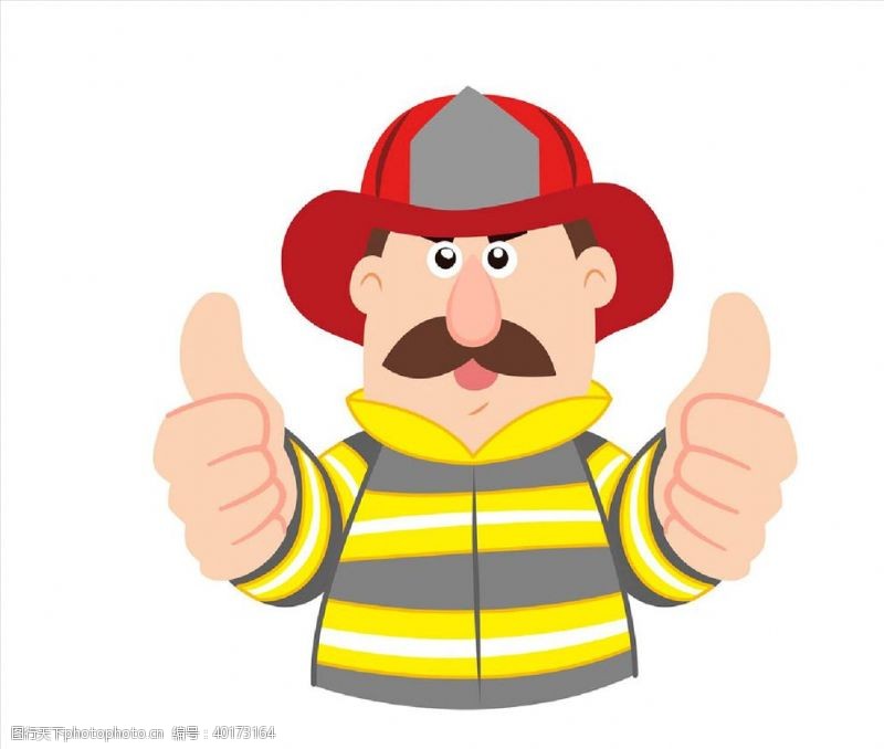 消防卡片消防员卡通素材图片