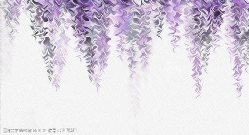 紫色花油画墙头花图片