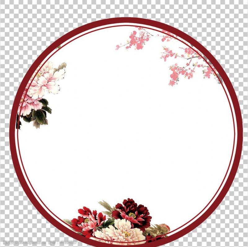 兰花圆形窗户图片