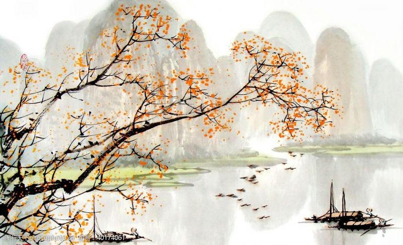 牡丹花开中式风格图片