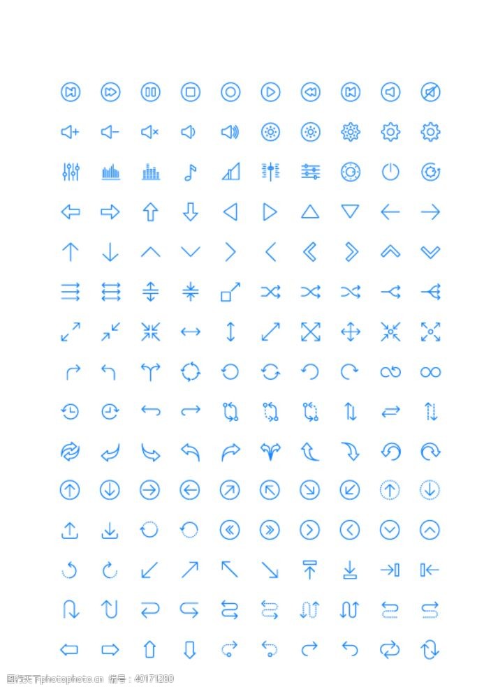 交互150个箭头导航UI图标图片