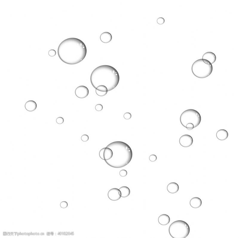 露水水滴白色透明泡泡元素图片