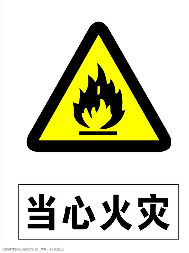 禁止标识当心火灾图片
