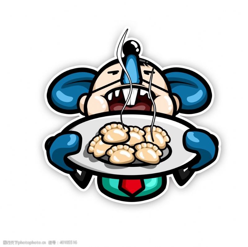 饭包冬至小老鼠吃饺子卡通老鼠表情包图片