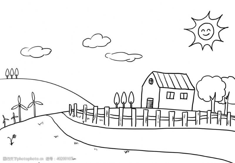 比亚迪新能源儿童手绘简笔画涂色图片