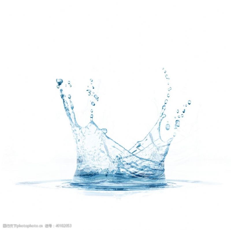 白色花纹蓝色水波元素图片