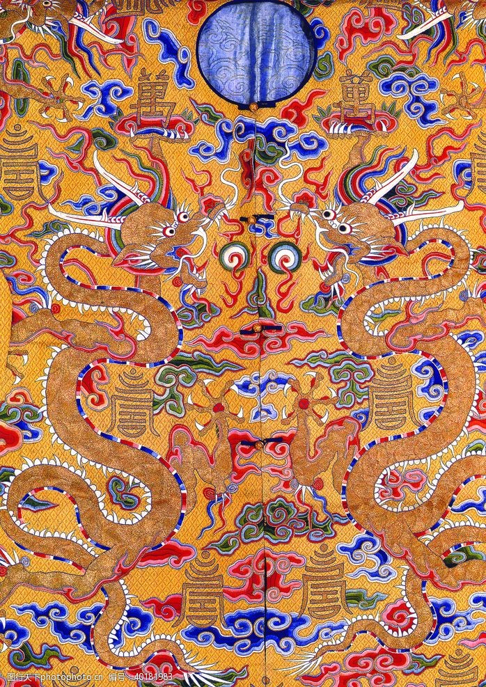中国服饰龙纹刺绣图案图片