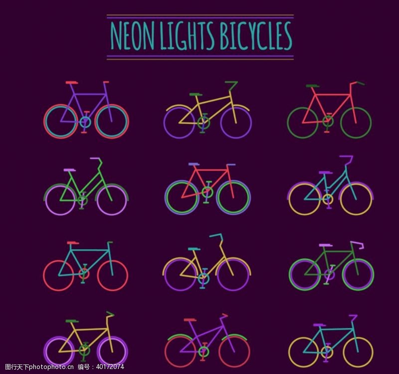 自行车霓虹灯图片