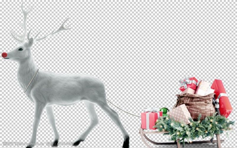 鹿头圣诞树素材图片