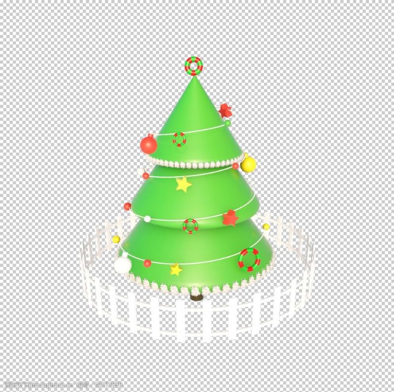 卡通字体圣诞树素材图片