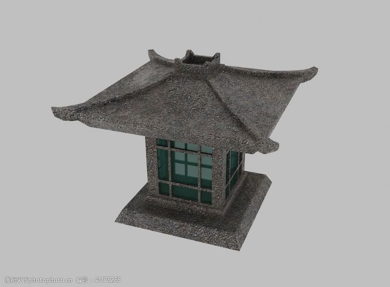 石头灯塔3d模型图片