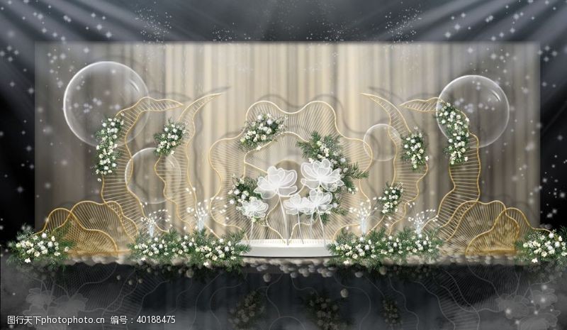 展板设计psd香槟色婚礼效果图图片
