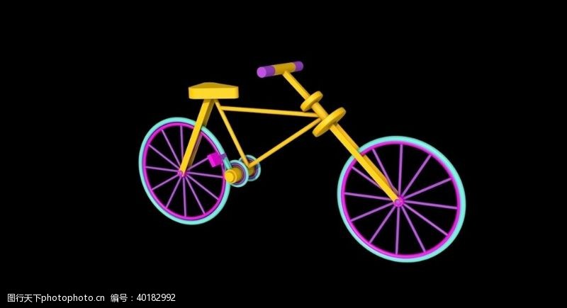 立体自行车图片