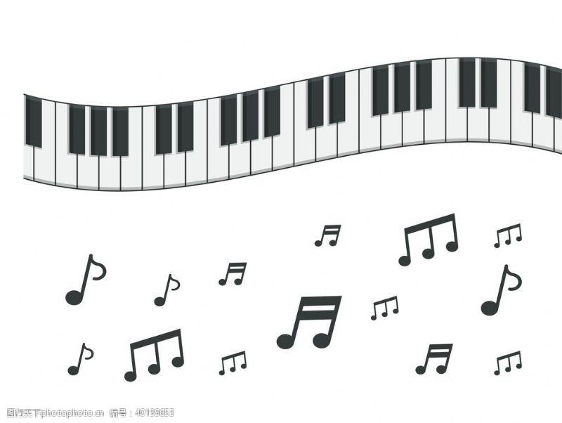音符钢琴键盘图图片