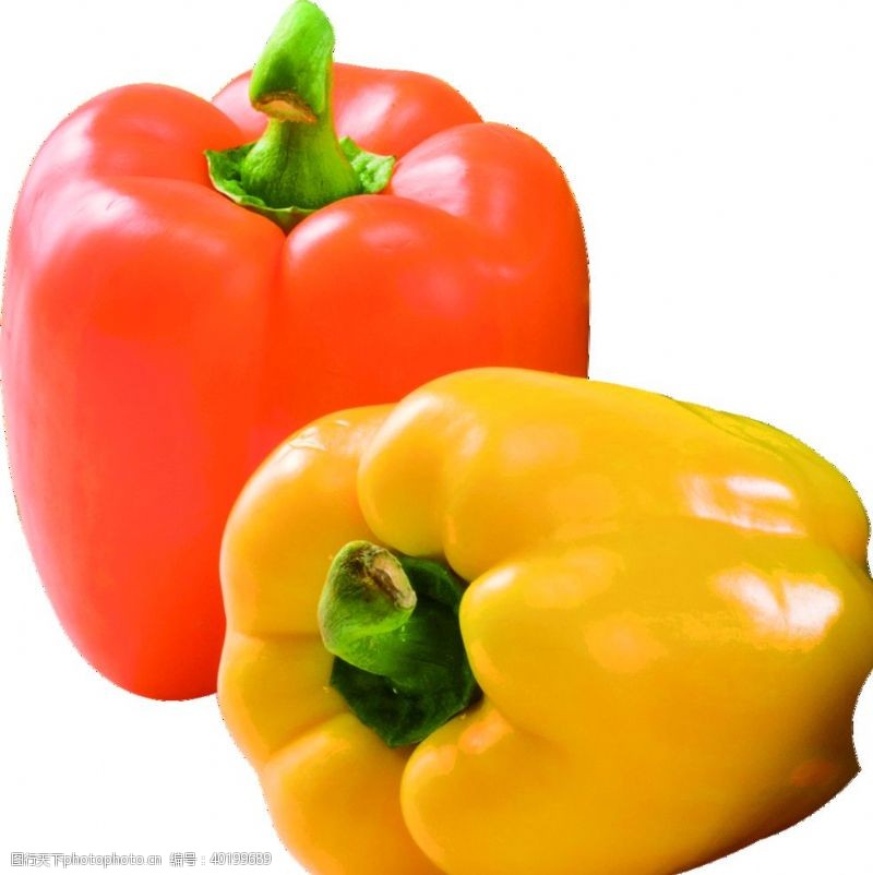 营养红甜椒黄甜椒透明免抠素材图片