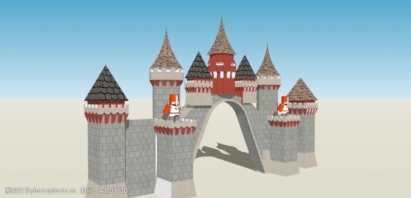 卡通模型简易城堡图片