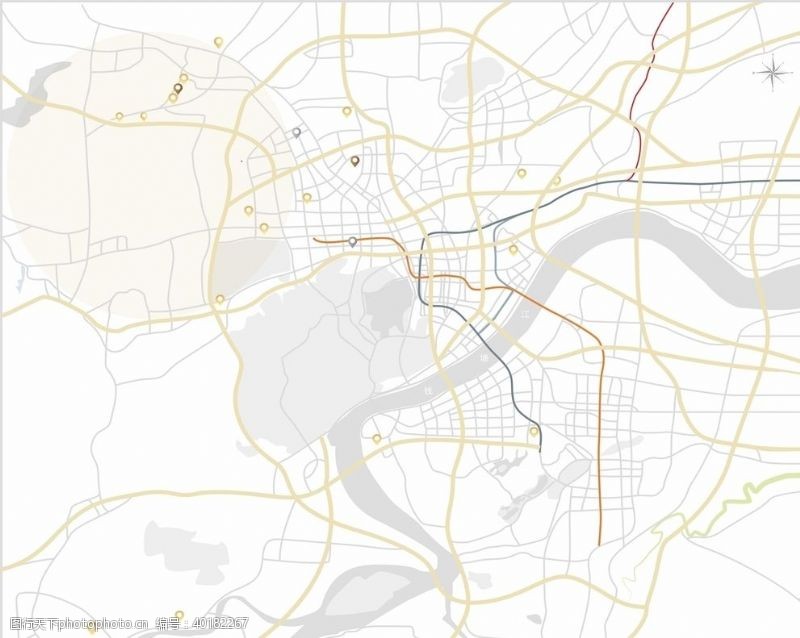 地产交通区位图图片图形区域线图