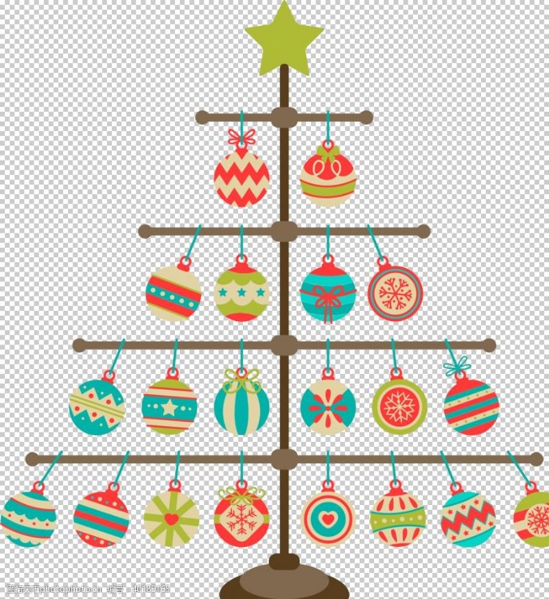 彩绘背景圣诞树素材图片