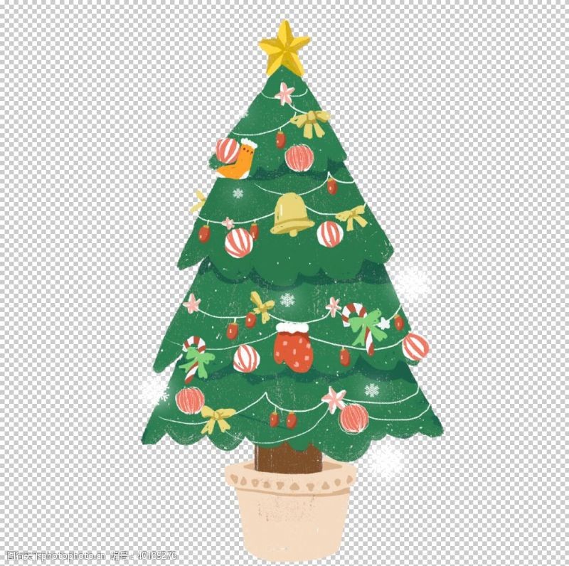 卡通矢量图案圣诞树素材图片