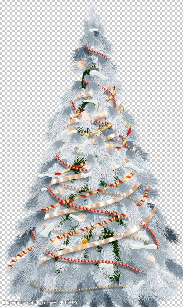 圣诞雪花圣诞树素材图片