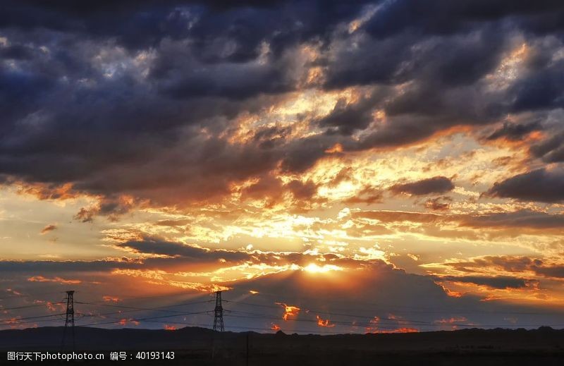 朝霞天空图片