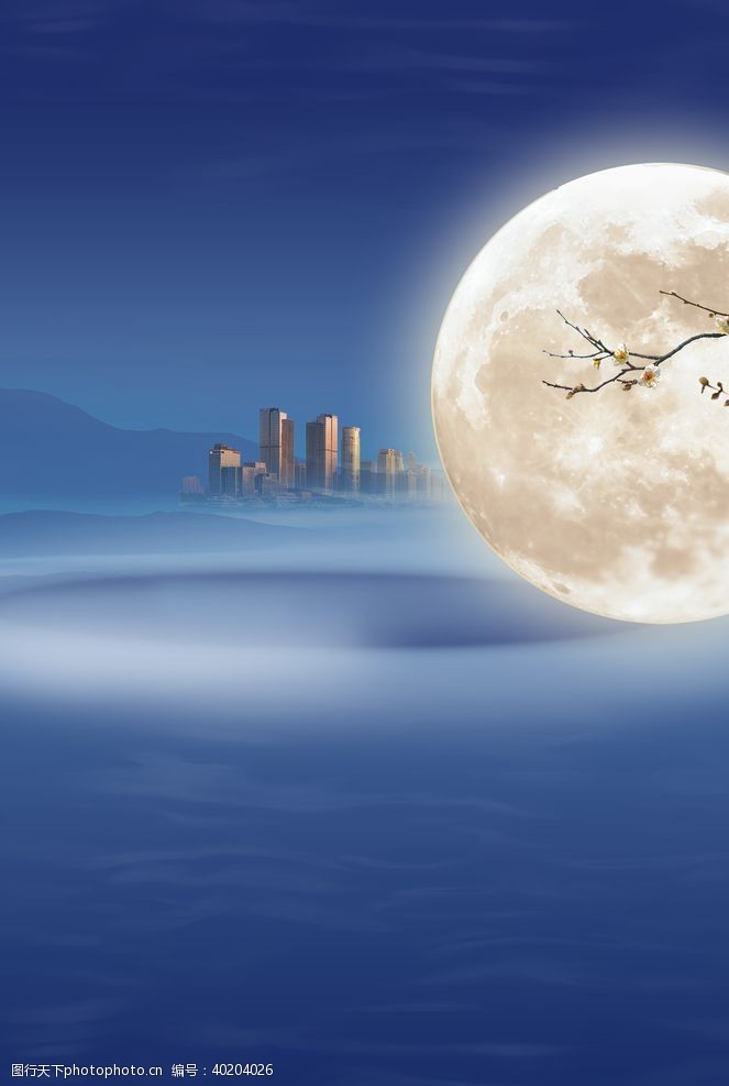 夜景月亮背景图片