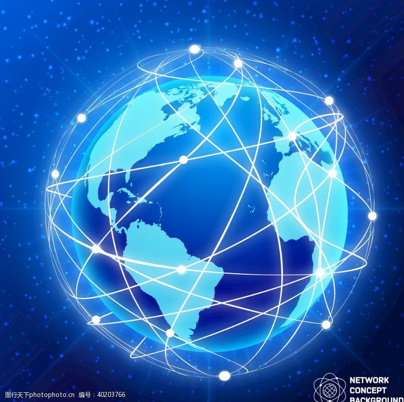 人物矢量图地球科技蓝色背景图片EPS素材