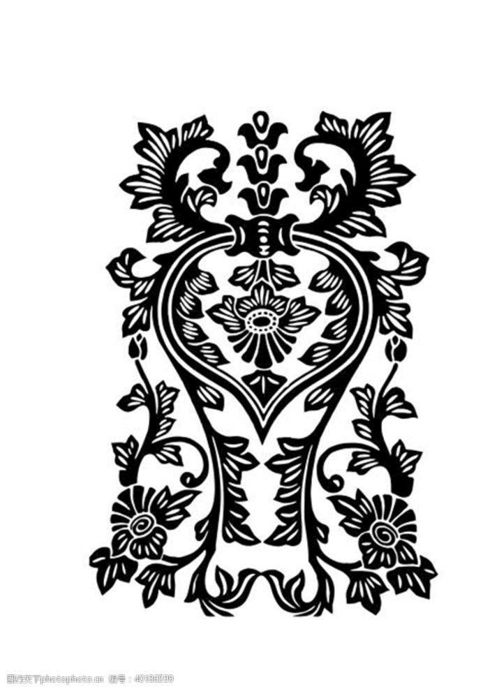 欧式古典花纹对称纹样图片