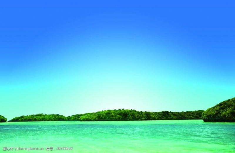 碧空海滩海岛风光图片