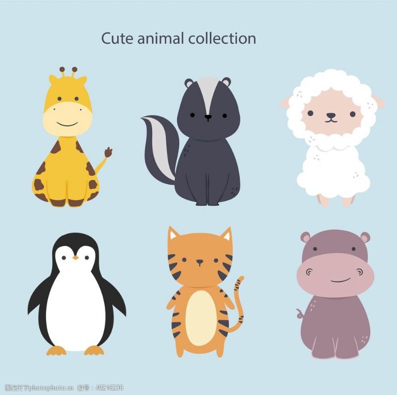 小猫矢量素材卡通动物图片