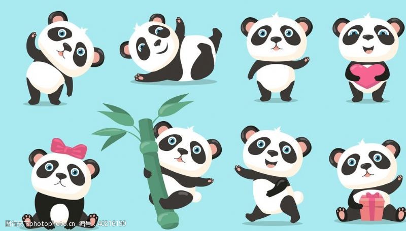 矢量小狗卡通动物熊猫图片