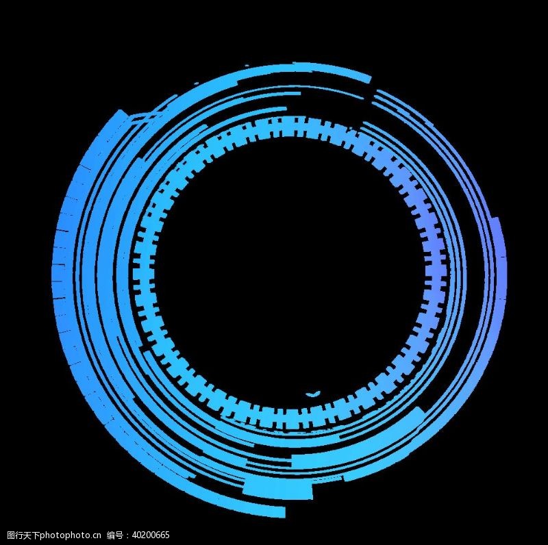 蓝色科技背景科技光轮图片