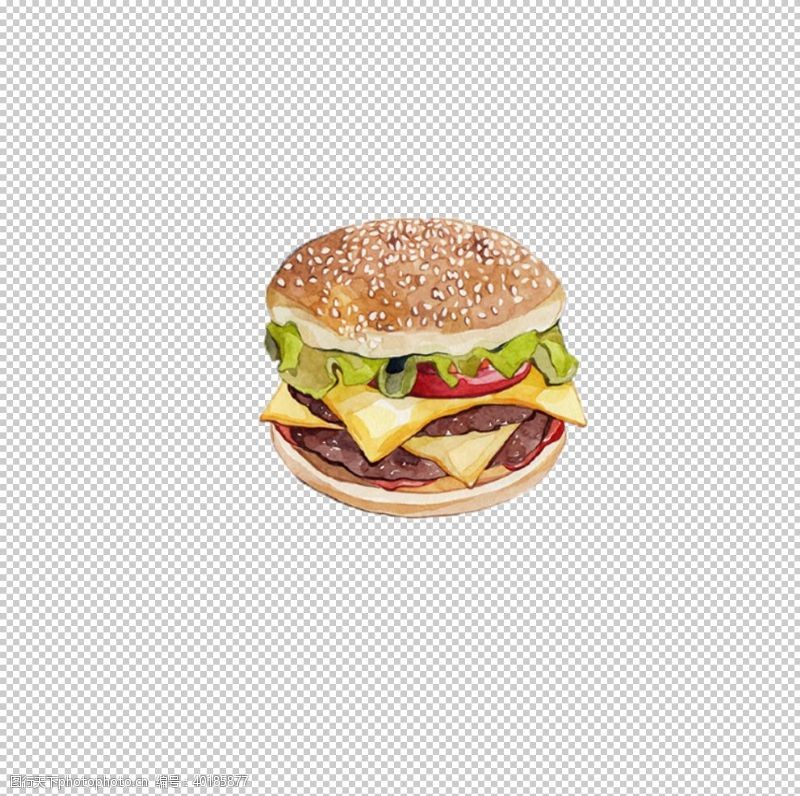 汉堡手绘菜单快餐汉堡图片