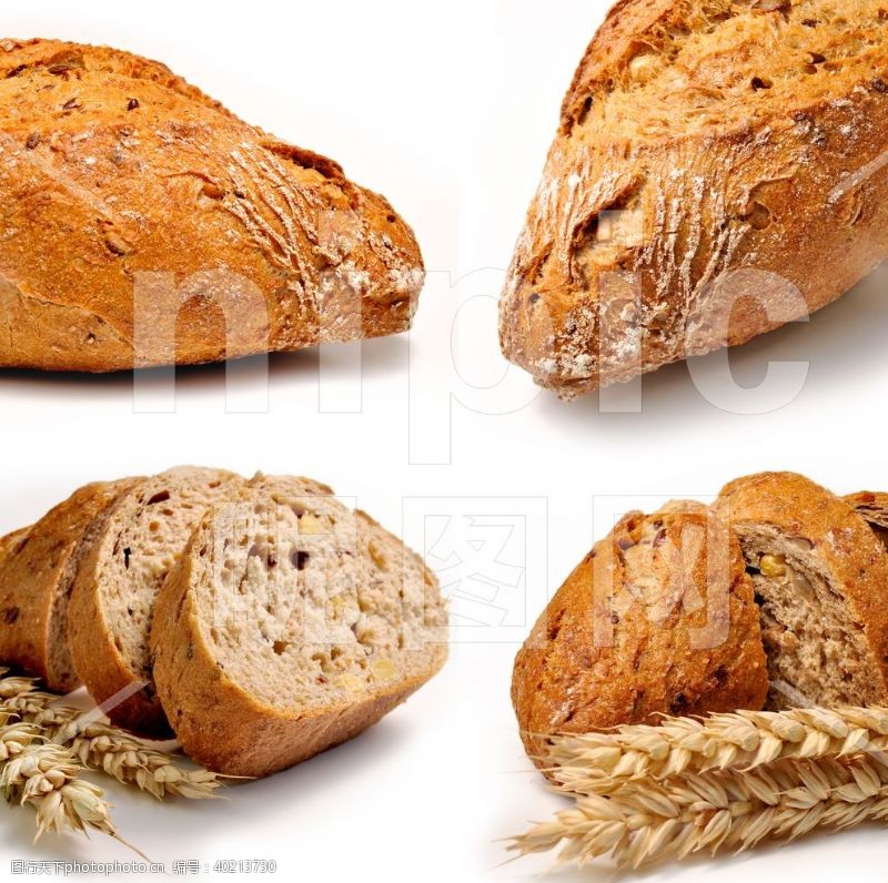 碎片面包高清摄影美味丰富图片