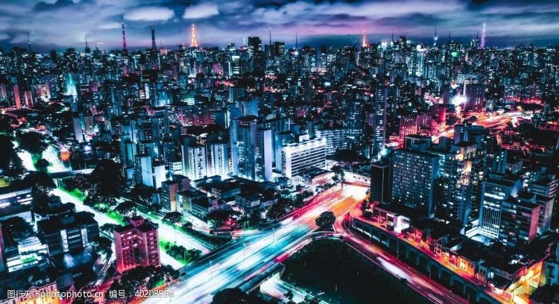 城市夜景摩天楼图片