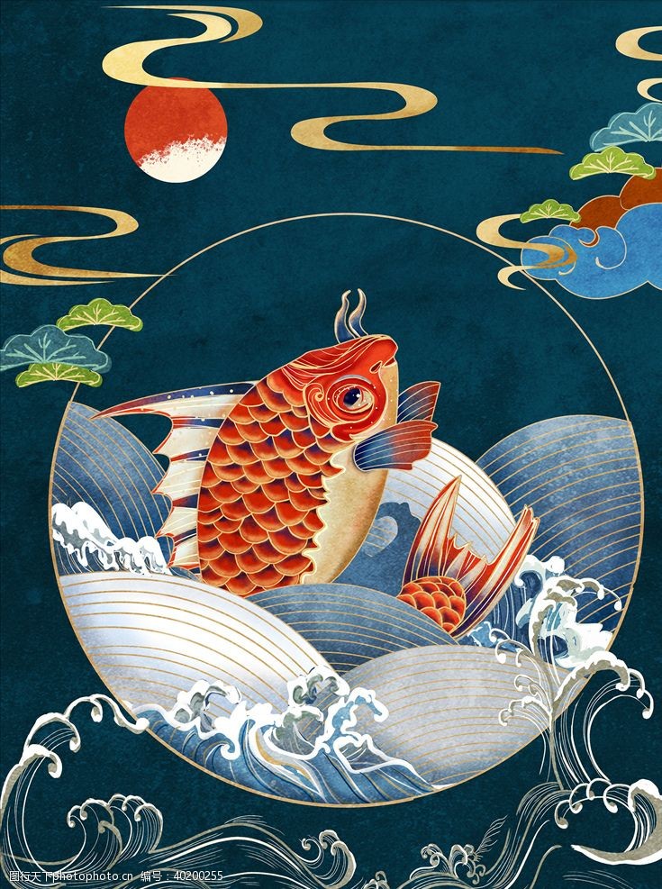 浮世绘日式插画国风插画图片