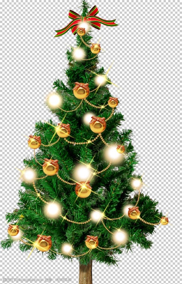 角花圣诞树素材图片