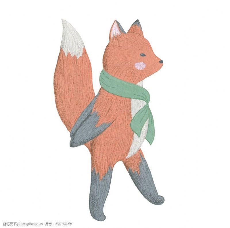素描矢量手绘狐狸图片